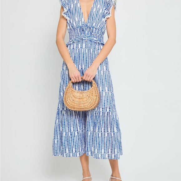 Blue and White Patterned Dress - Picture 7 of 7